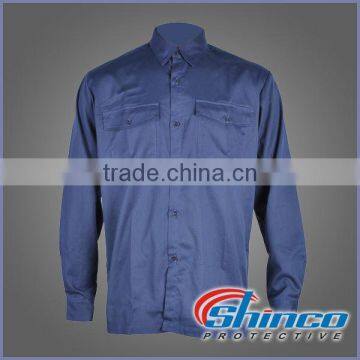 Two tone functional 100% cotton fire protection shirt for uniform