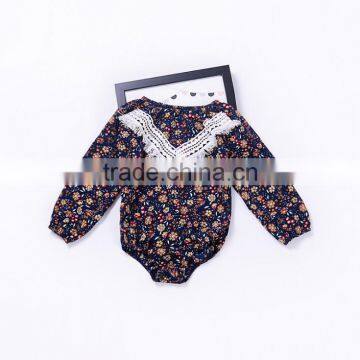 Infant babies cotton tassel jumpsuits long sleeve floral romper
