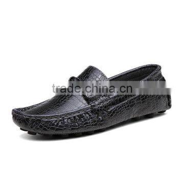 high quality crocodile top layer leather peas shoes casual fashion for male, men leather casual shoes sample for adults