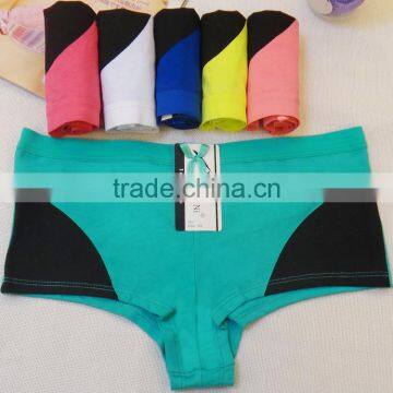 Color Block With Applique Wholesale Hot Teen Gilrs Panties Stock Active Women Boxer Underwear photo-3