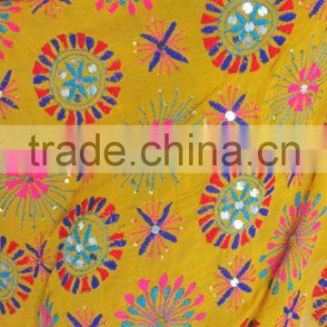 Yellow PHULKARI GEORGETTE DUPATTA SHAWL Stole photo-3