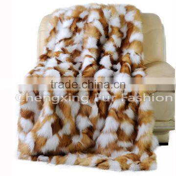 CX-D-56 2016 New Luxury Cheap Wholesale Real Fox Fur Throw Blanket photo-4