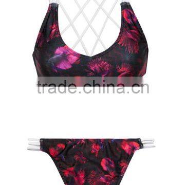 Ladies Fashion Print and Cross Strap Bikini-3 photo-2