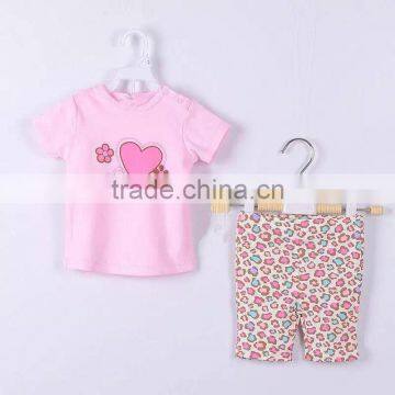 High quality Sweet Kids clothing suit manufacturers Wholesale children's boutique softly baby cloting tops+pant