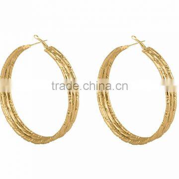 Gold Plated Artificial Imitation Hoop Earrings