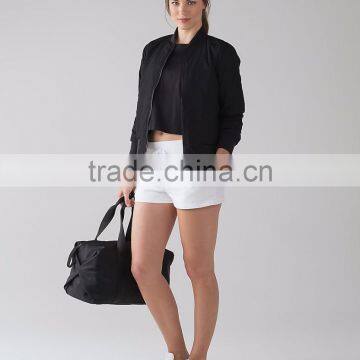 MGOO Factory Supplied White Slim Fit Shorts Woman Light Cotton Terry Fabric Sport Short Pants photo-3