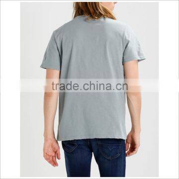 Factory Wholesale Custom GSM Light Blue T Shirt Cotton 100% photo-3