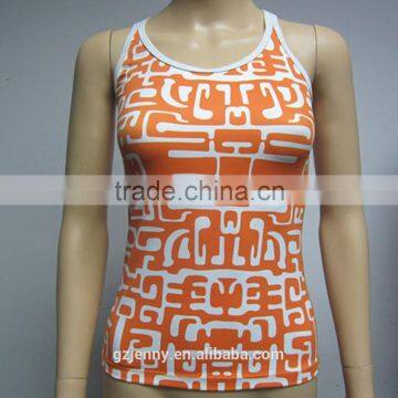 2016 New Style Custom Spandex Fabric Yoga Top Ladies Seamless Top Gym Clothing