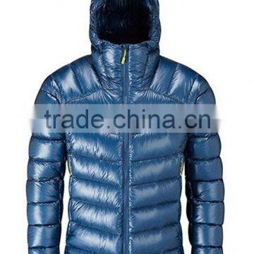 Custom fashion winter mens down feather jacket with hood 2017 zip jacket custom