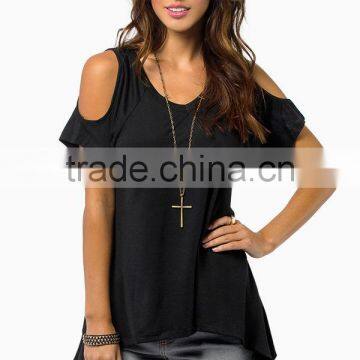 2016 summer women strapless V-neck T-shirt sexy girls tops