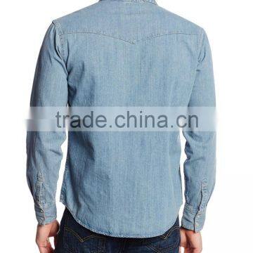 2015 Wholesale Men's Casual Denim Shirt, Denim Men's Shirt, Custom Denim Shirt photo-2