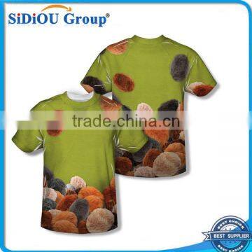 Sublimation 3D Lion Printing T-shirt Round Neck Short Sleeve T-shirt