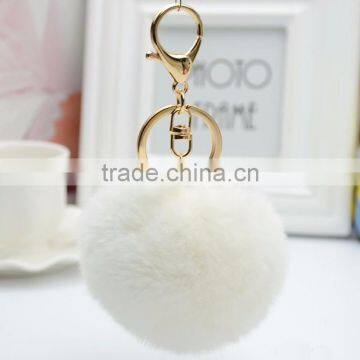 Myfur Christmas Decorations Rex Rabbit Fur Ball Car Keychain Pom Pom Pendant photo-3