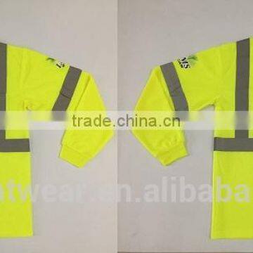 ANSI 107 High Visibility Long Sleeve Chinastar Sew-on Tape Breathable Reflective Tshirt