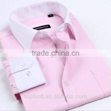 European & American Fashionable Style White Collar & Cuff Men's Dress Fitness Shirt With Long Sleeve photo-3