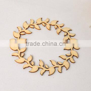 New Flowers Wreath Wooden Wall Stickers Home Decor Embellishment Craft photo-2