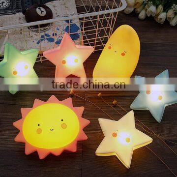 2017 Novelty Cloud LED Night Lamp for Kid Cute Star Moon Lamp Baby Sleeping Small Safe Night Light Lamp