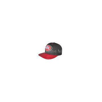 Red Ostrich Leather Peak Snapback Baseball Caps With 3D Embroidery