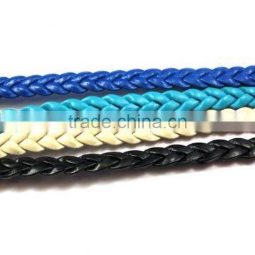 Braided Faux Leather Cord Synthetic Leather Flat Trim Faux Leather Rope 5mm