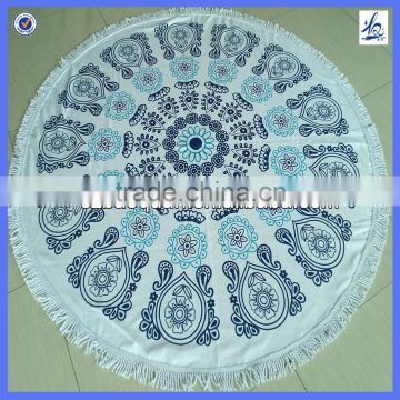 custom printed round towel/wholesale round towe/towel with tassel