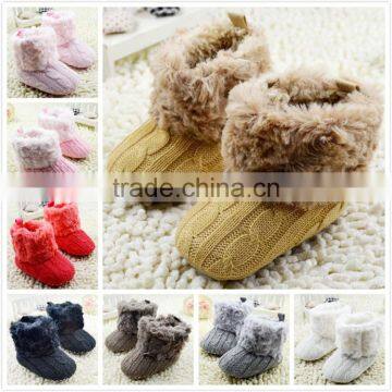 Winter crochet baby soft feet boots fur warm toddler girls boots shoes kids M6052901