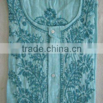 Ladies Cotton Chikan Kurtis And Tunics