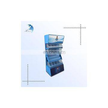 OEM/Custom design 3 tier supermarket floor metal display rack/stand with plastic compartment box