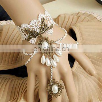 New Arrival Vintage White Lace Bride Wristlet Jewelry Bracelet