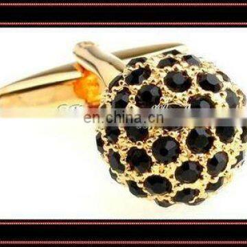 fashion gold plating diamond ball shaped cufflink display