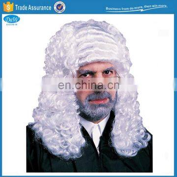 High quality Curly White Barrister Judge Wig