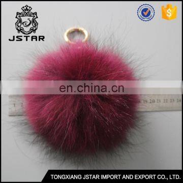 Purple 100% raccoon fur pom poms fur crafts decorations