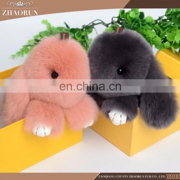 Chinese new fashion copenhagen rex rabbit fur pom pom pendant keychain