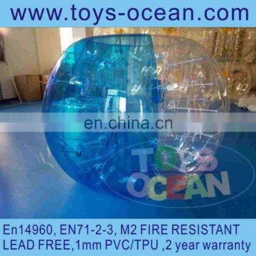 1mm TPU half blue color inflatable bump ball ball prices