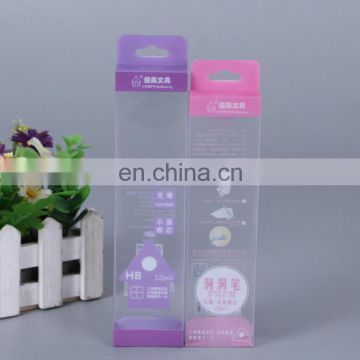 Factory direct selling environmental protection PP plastic packing box, PVC color printing box, stationery packing box with hang