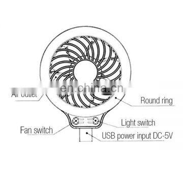 New Beauty Fill Light USB Mini Portable Fan With LED Lamp photo-5
