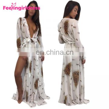 Latest Design Women Swimwear Cover Up Maxi Length Beach Party Dress