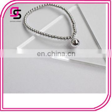 The Korea of version of simple silver rubber hollow bead bracelet agent