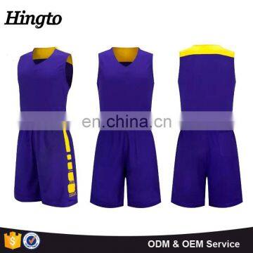 OEM design basketball jersey shirts blue and yellow