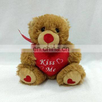 Teddy bear with love heart plush toy as best valentine's day gift stuffed animals