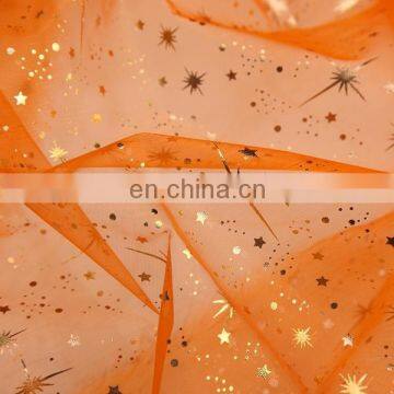2015 New China Products For Sale White Snowflake Printed Gilding Organza photo-3