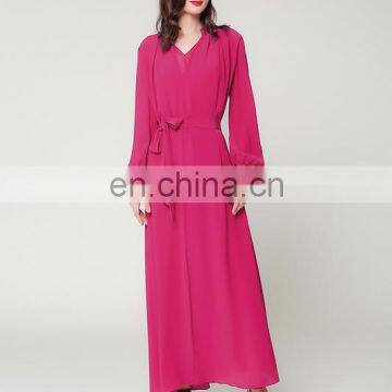 T-D076 New Design Muslim Loose Chiffon Elegant Dress For Mature Woman photo-4