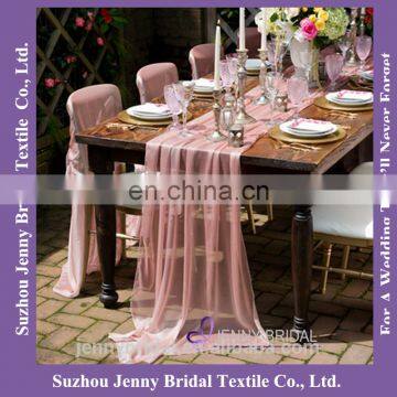 TR018A christmas dining blush chiffon table runner