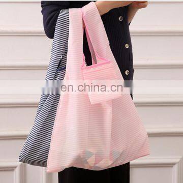 environmental protection Foldingshopping bags Oxford cloth stripes with handle