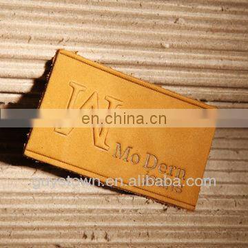 Custom Embossed Private Brand Name Logo Jeans Leather Patch photo-2