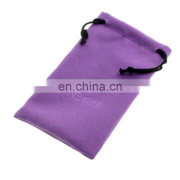 embossed logo promotional microfibre custom velvet bag