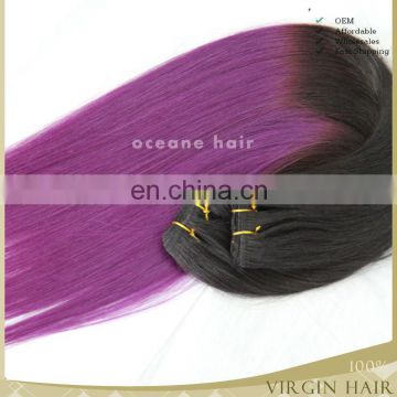 Grade7A clored two tone ombre hair weaves, brazilian remy 100% human hair