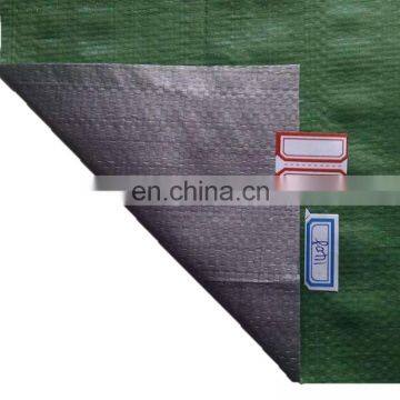 black/white Black silver color stripe PE tarpaulin