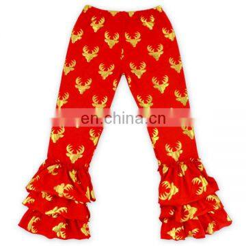 Cute Girl 3 PC Christmas Reindeer Girl Ruffle Pants Outfits photo-3