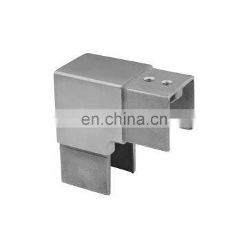 Factory Wholesale 90 degree two ways Stainless Steel handrail corner elbow pipe fittings square tube connector joint