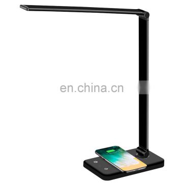 Customed logo led wireless charging table lamp Dimmable usb Rechargeable Reading Lamp lampara de luz